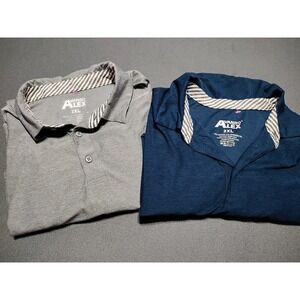 Avando Alex Lot Of 2 Polo Shirts Size 2XL Gray/Navy Stretch Comfort Golf Casual